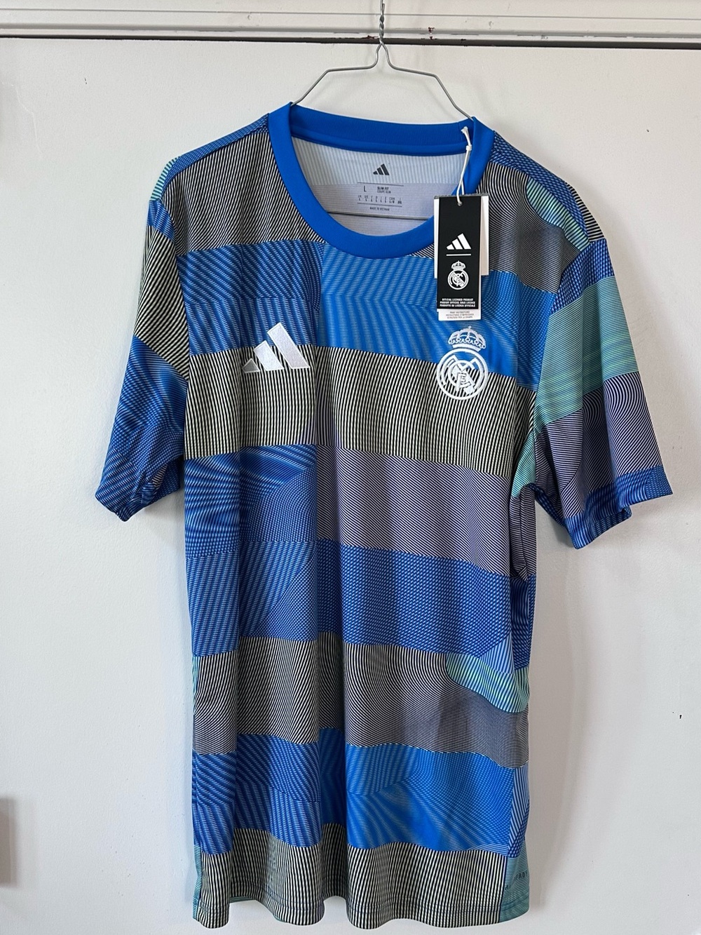 Adidas Real Madrid Blue Graphic Men's Training Shirt Sz L